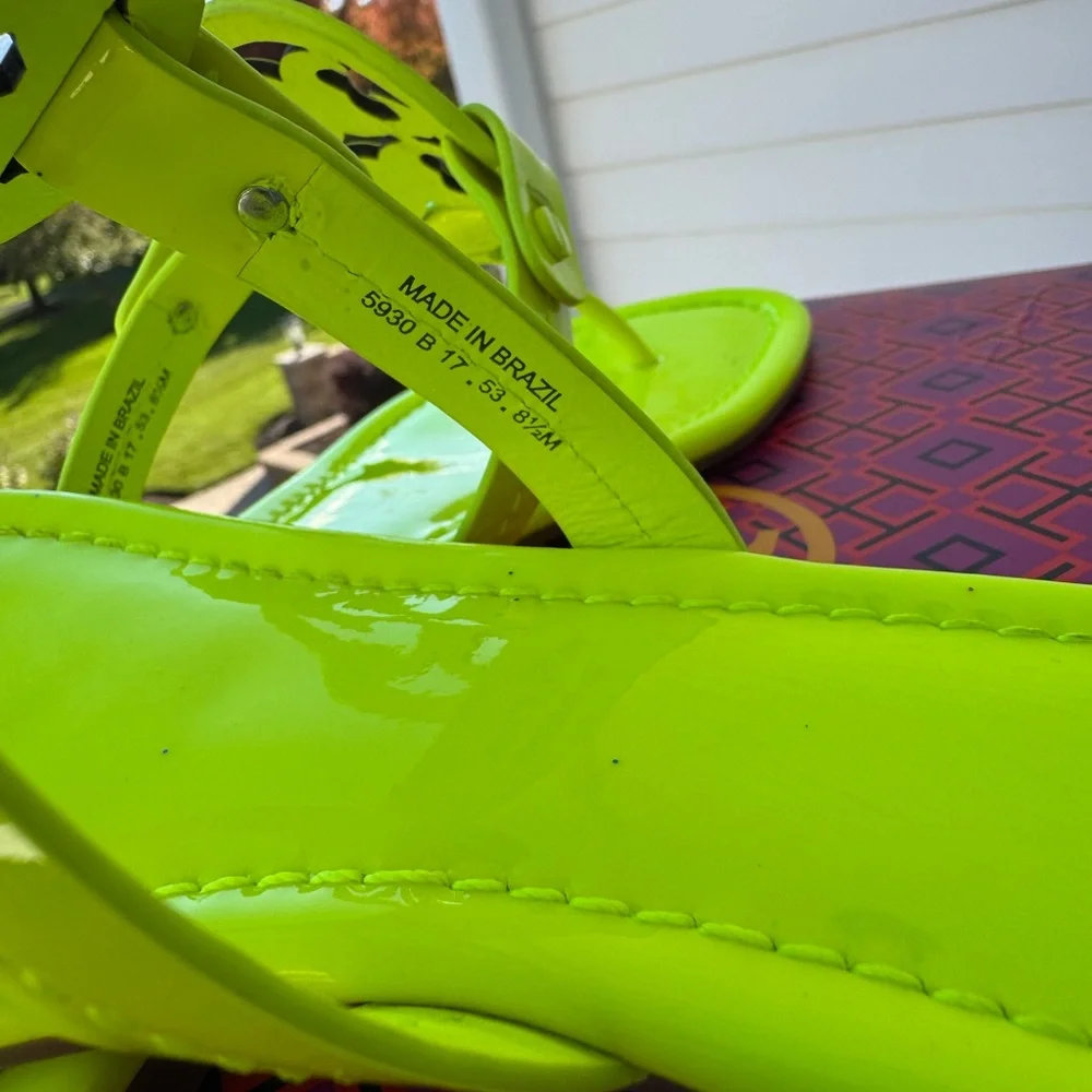 NIB Women’s Tory Burch Miller Sandals in Fluo Yellow 8.5